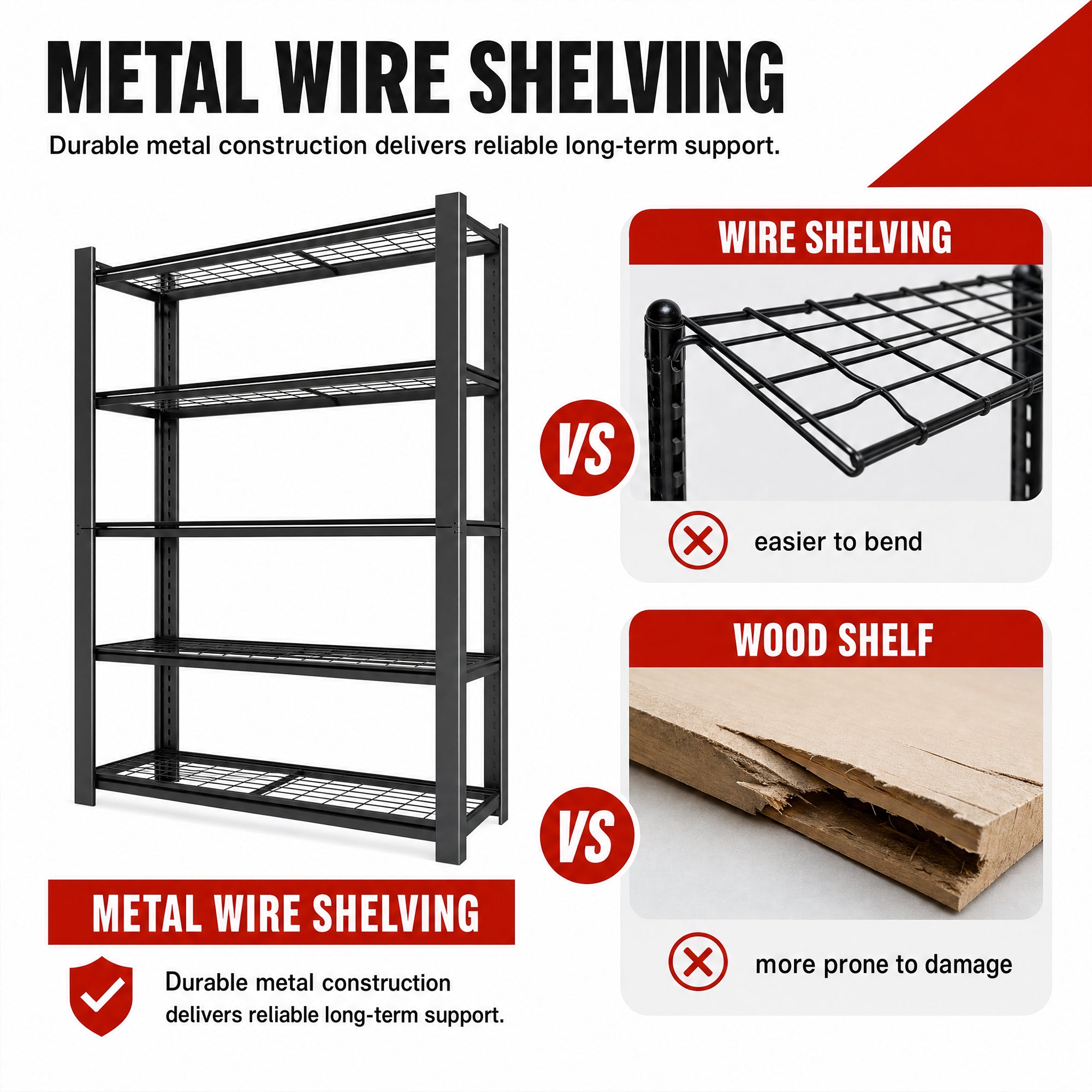 72"H 5-Tier Adjustable Heavy Duty Shelving Rack