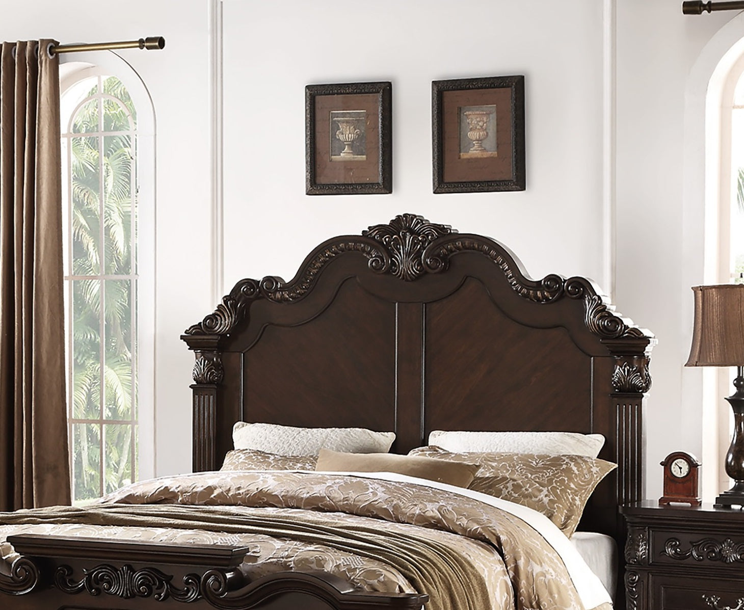 Majestic Formal Queen Size Bed 2x Nightstands Set