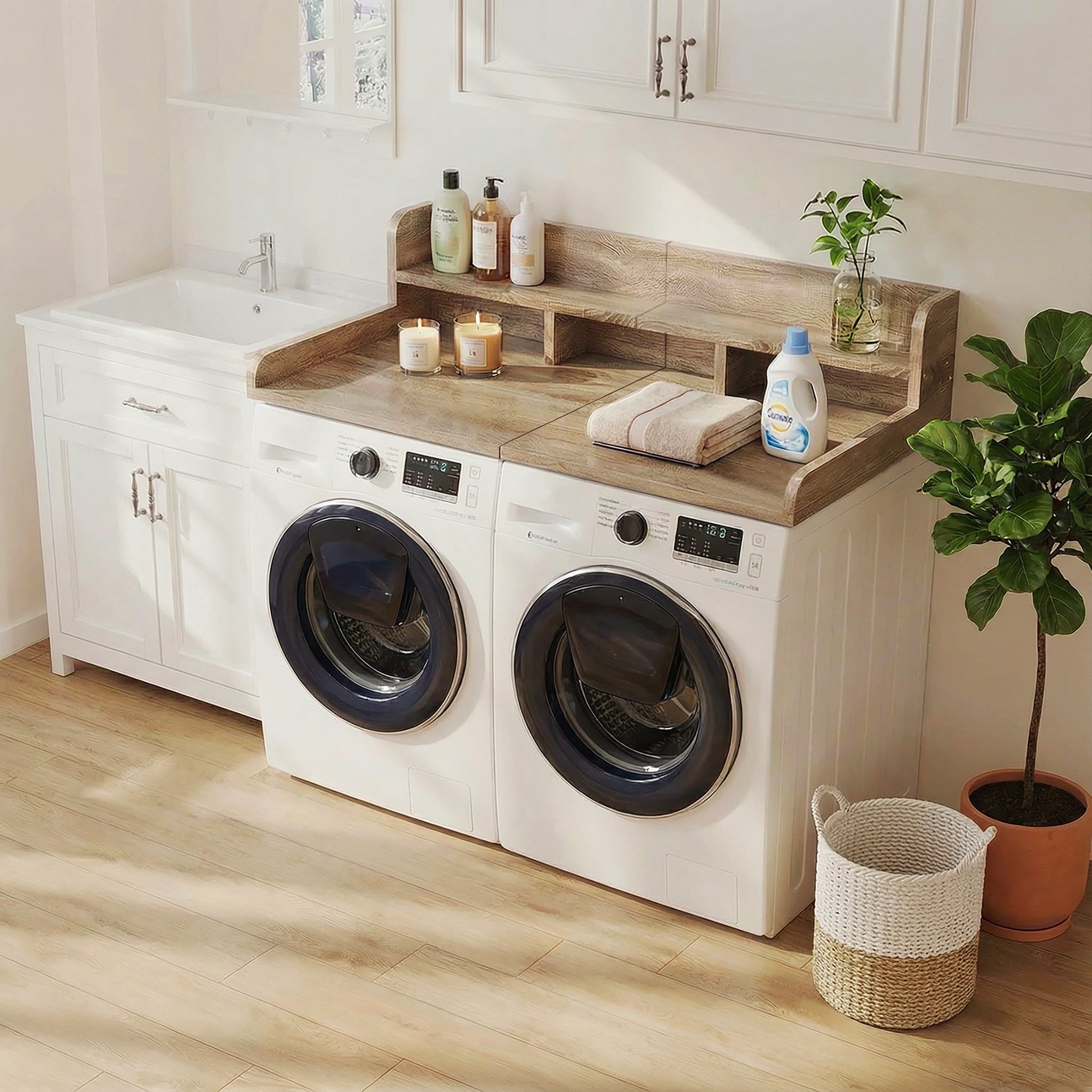 Washer Dryer Countertop with Non-slip Pads, Sandy