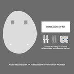 40 in. x 32 in. Modern Asymmetrical Bathroom Wall Mirror