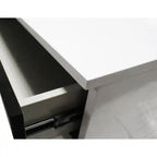 Modern Bedroom 2-Drawer Nightstand, White/Black Lacquer Finish