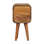 Solid Wood Extra Mini Curved Oak-ish Bedside Table