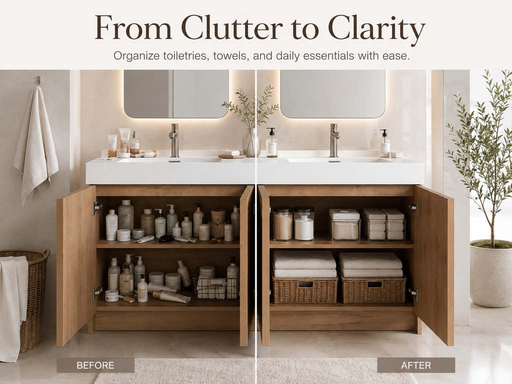 60" Freestanding Bathroom Vanity With Dual Resin Sink