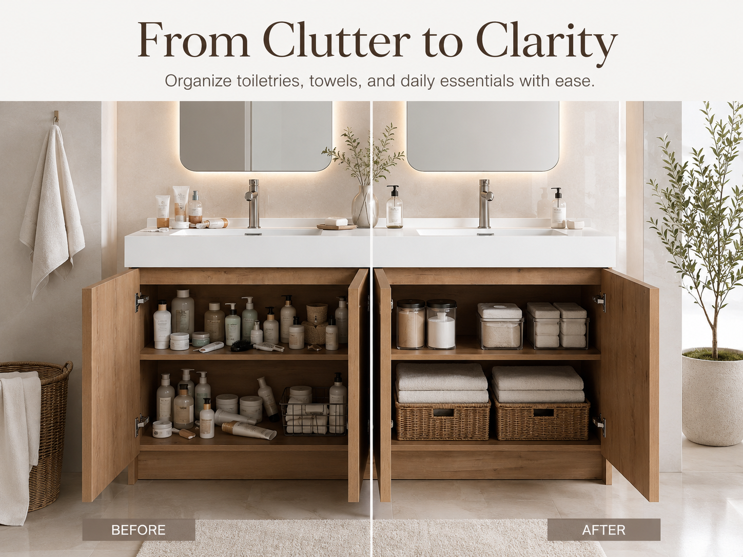 60" Freestanding Bathroom Vanity With Dual Resin Sink