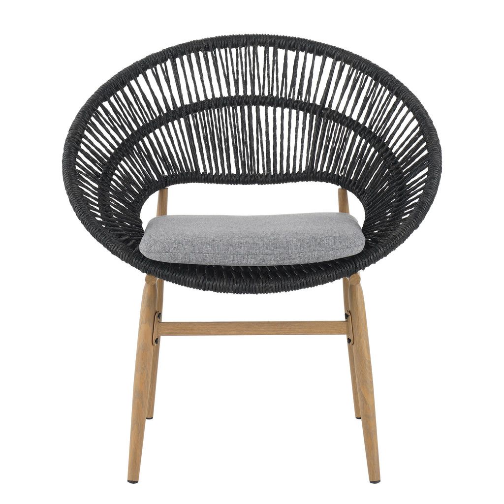 Cyril Outdoor Wicker Papasan Style Dining Chair