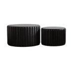 Black Scalloped Round Coffee Table Set