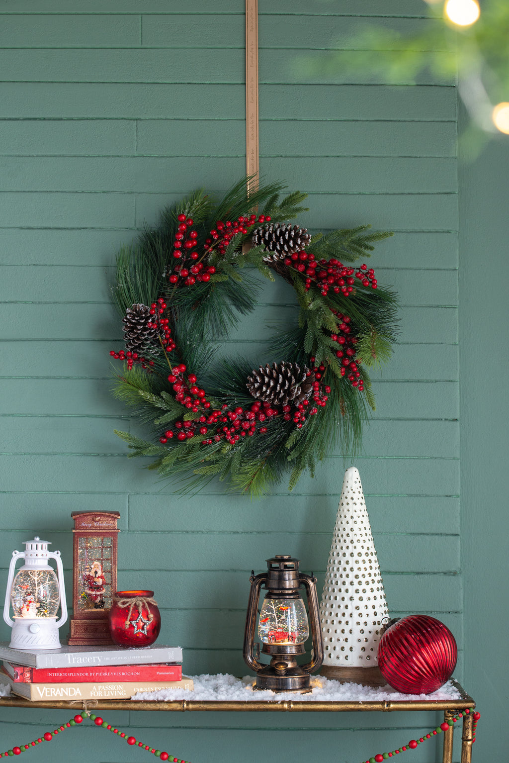 D6.7x18" Glass Christmas Cone Tree Decoration