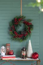 D6.7x18" Glass Christmas Cone Tree Decoration