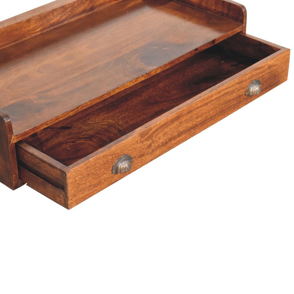 Solid Wood Belmont Wall-Mounted Console, 1 Drawer, 1 Shelf