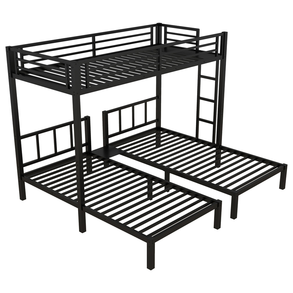 Metal Twin Over Twin & Twin Bunk Bed for 3