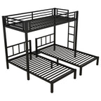 Metal Twin Over Twin & Twin Bunk Bed for 3