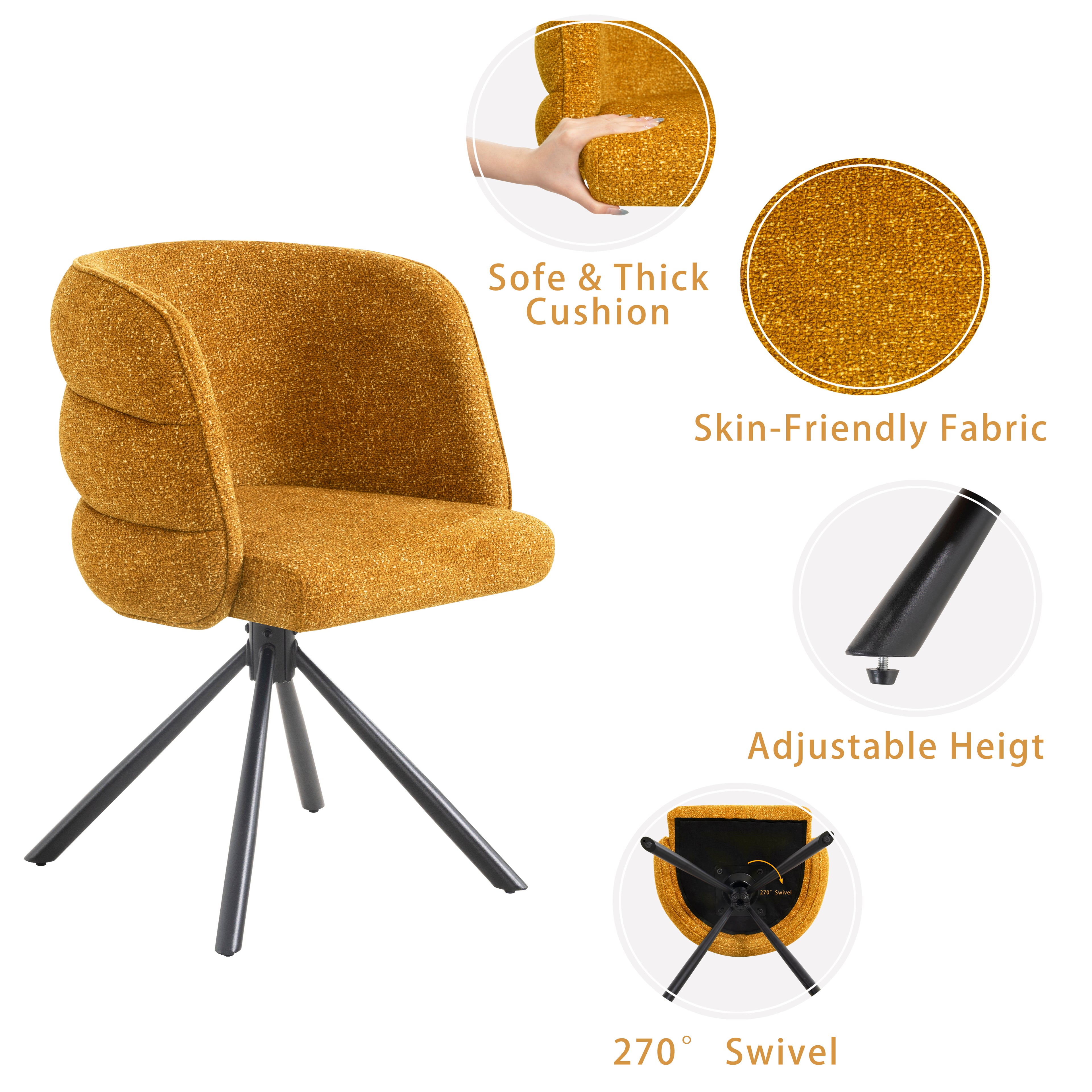 270° Swivel Home Office Desk Chairs Set of 2
