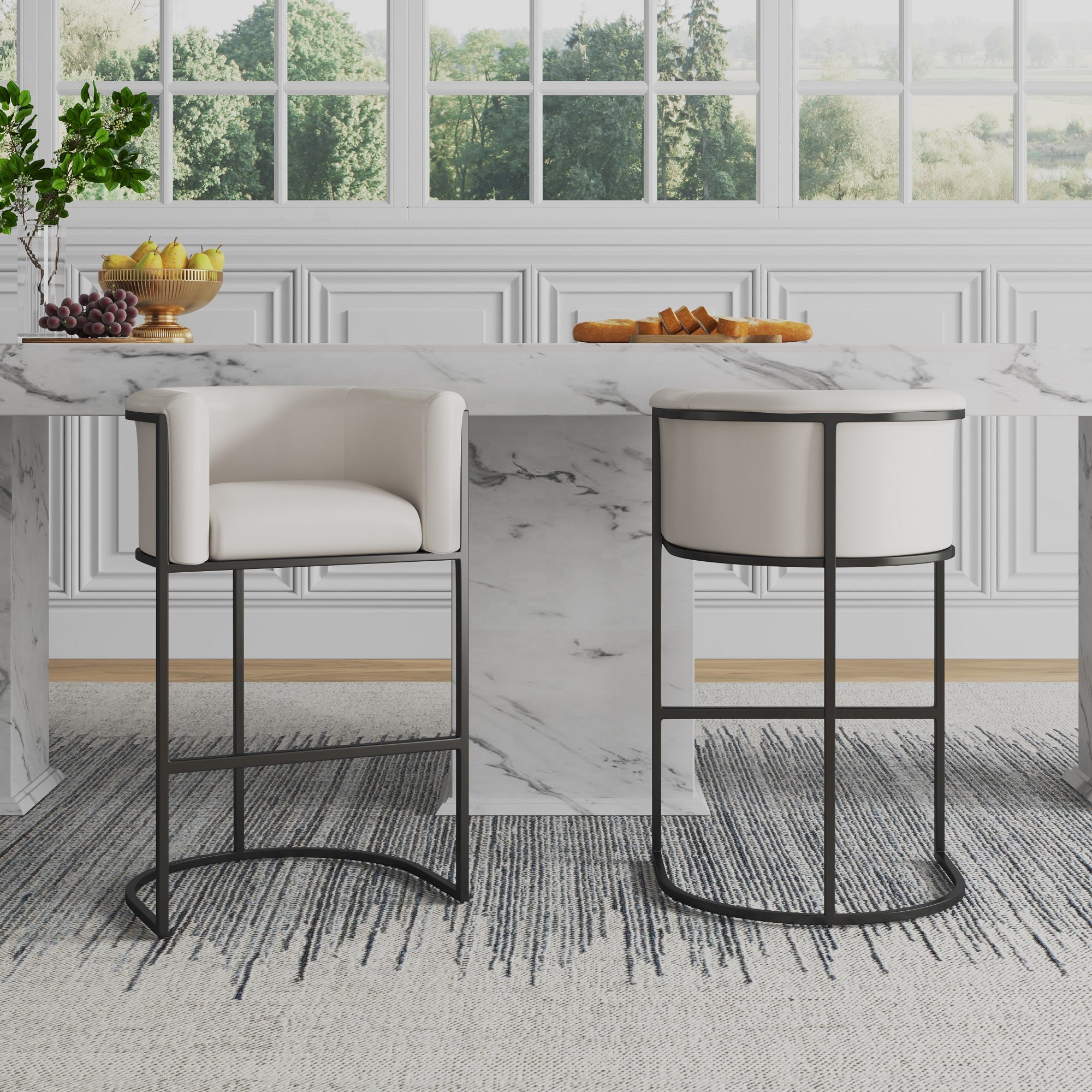 Cosmopolitan Metal Upholstered Barstool