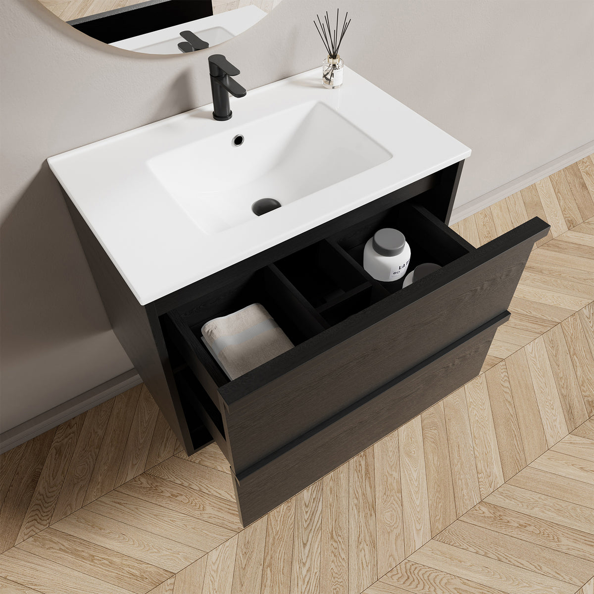 30 Inch Bathroom Vanity Cabinet With Ceramic Sink -