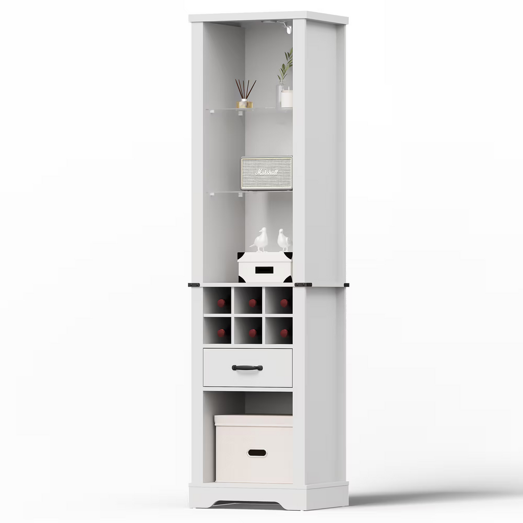 75'' Tall Storage Cabinet with LED Light