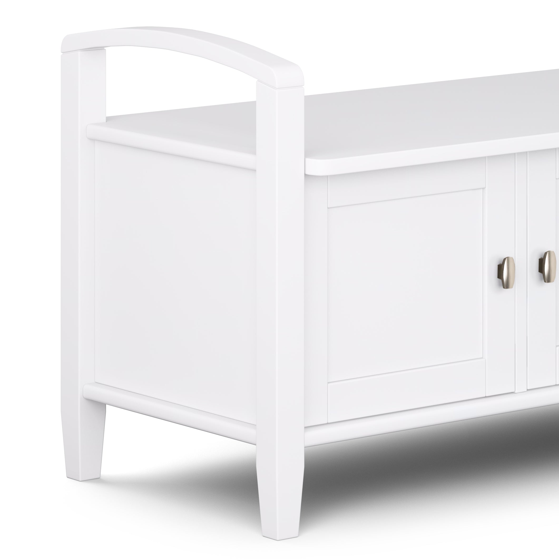 Warm Shaker 44 Inch Wide Solid Wood Entryway Storage Bench