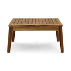 Grenada 8 Seater Acacia Wood Sectional Sofa Set, Teak + Blue
