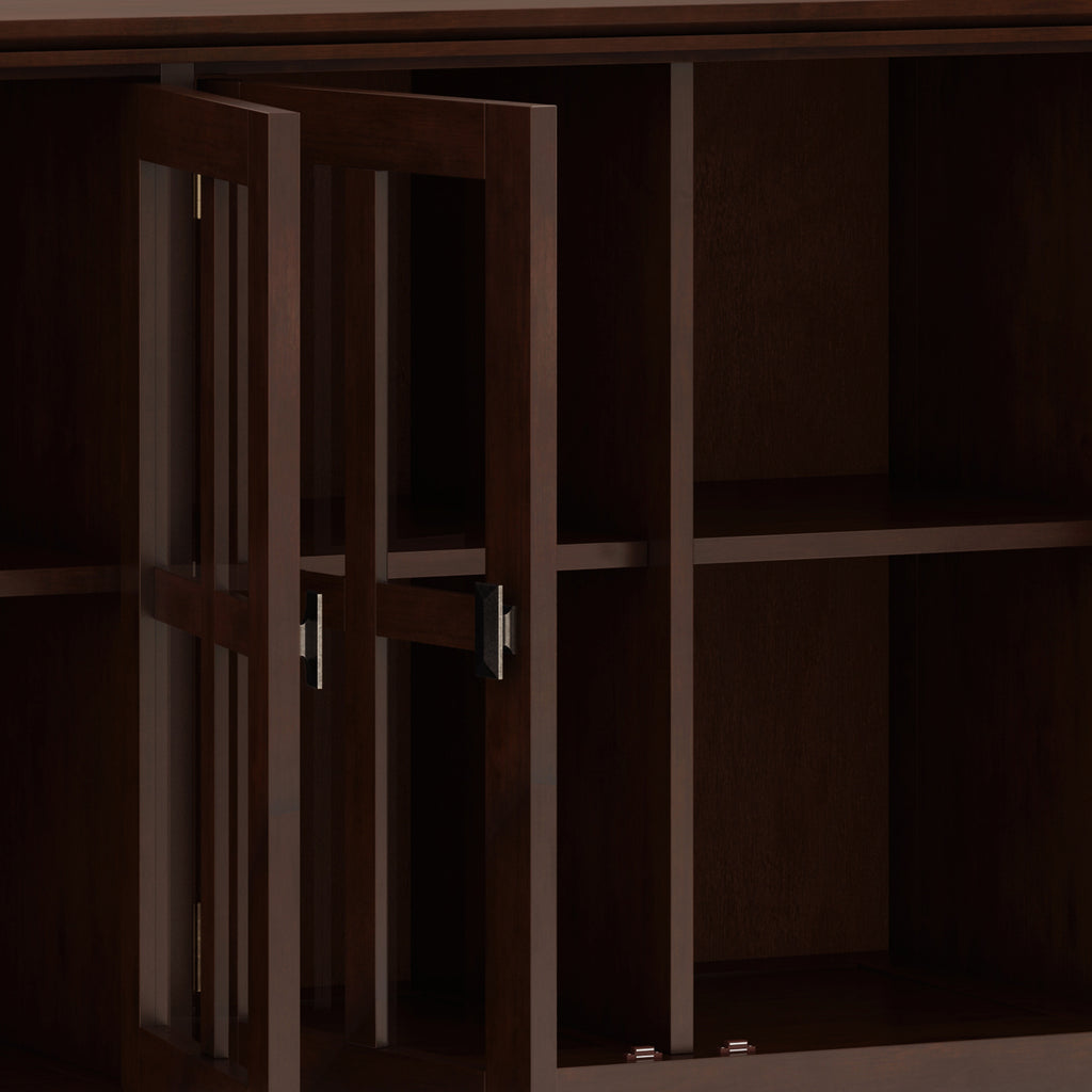 Artisan 66 Inch Wide Solid Wood Wide 4 Door Storage Cabinet in Russet