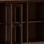 Artisan 66 Inch Wide Solid Wood Wide 4 Door Storage Cabinet in Russet