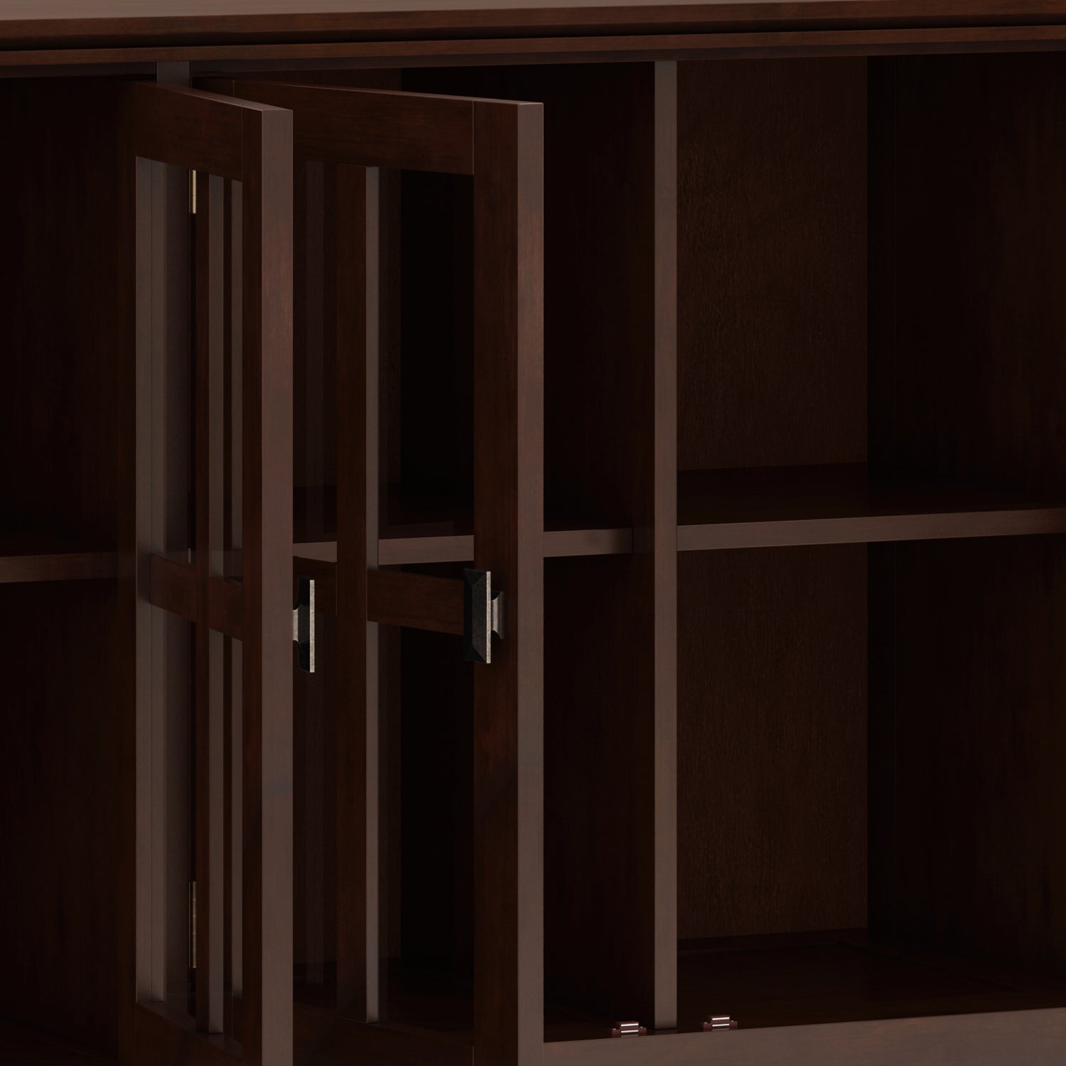 Artisan 66 Inch Wide Solid Wood Wide 4 Door Storage Cabinet in Russet