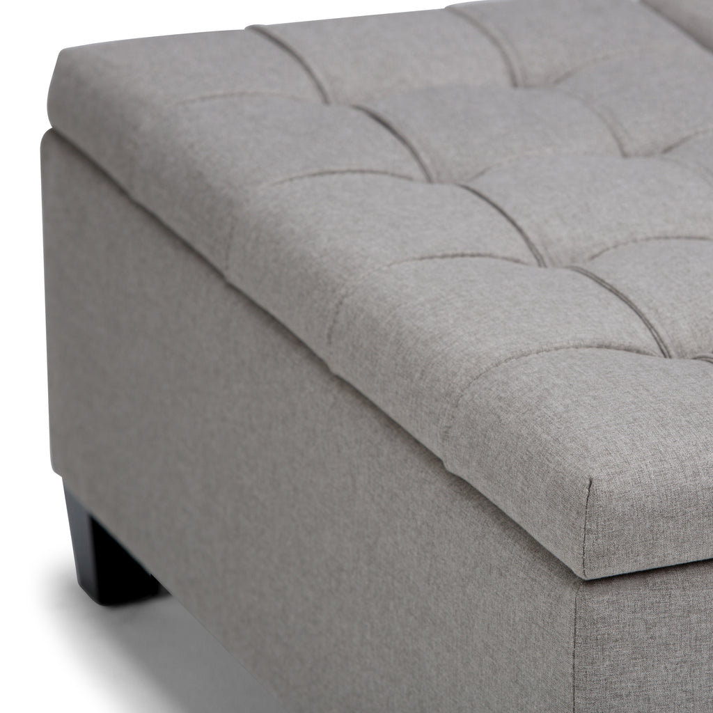 Harrison 36 Inch Wide Coffee Table Storage Ottoman in Dove