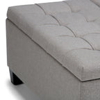 Harrison 36 Inch Wide Coffee Table Storage Ottoman in Dove