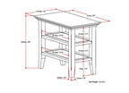 Acadian Solid Wood Narrow Side Table in Distressed