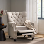 Button Tufted Heavy Duty Manual Reclining Sofa
