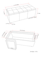 Avalon 42 Inch Wide Storage Ottoman in Tanners
