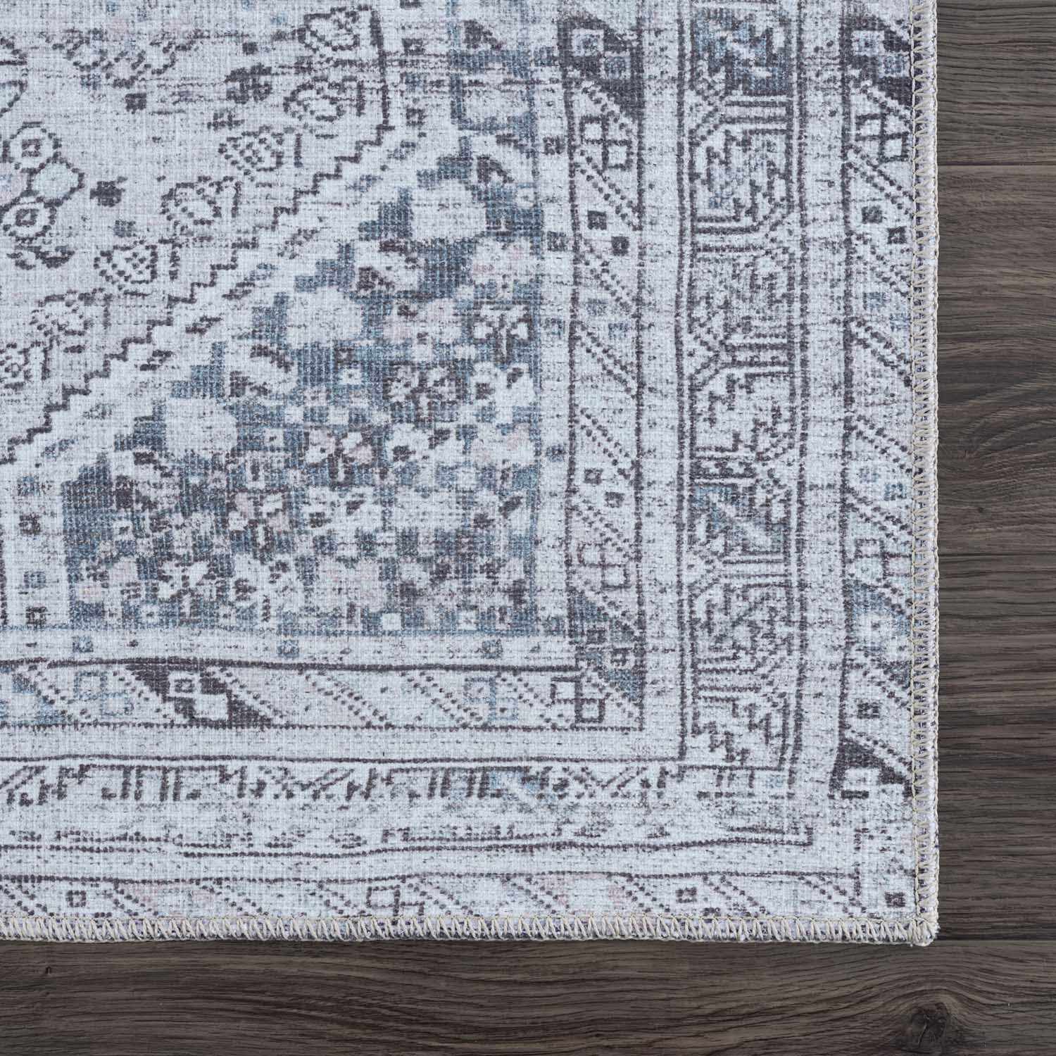 Barny Gray Denim Washable Rug - Clearance