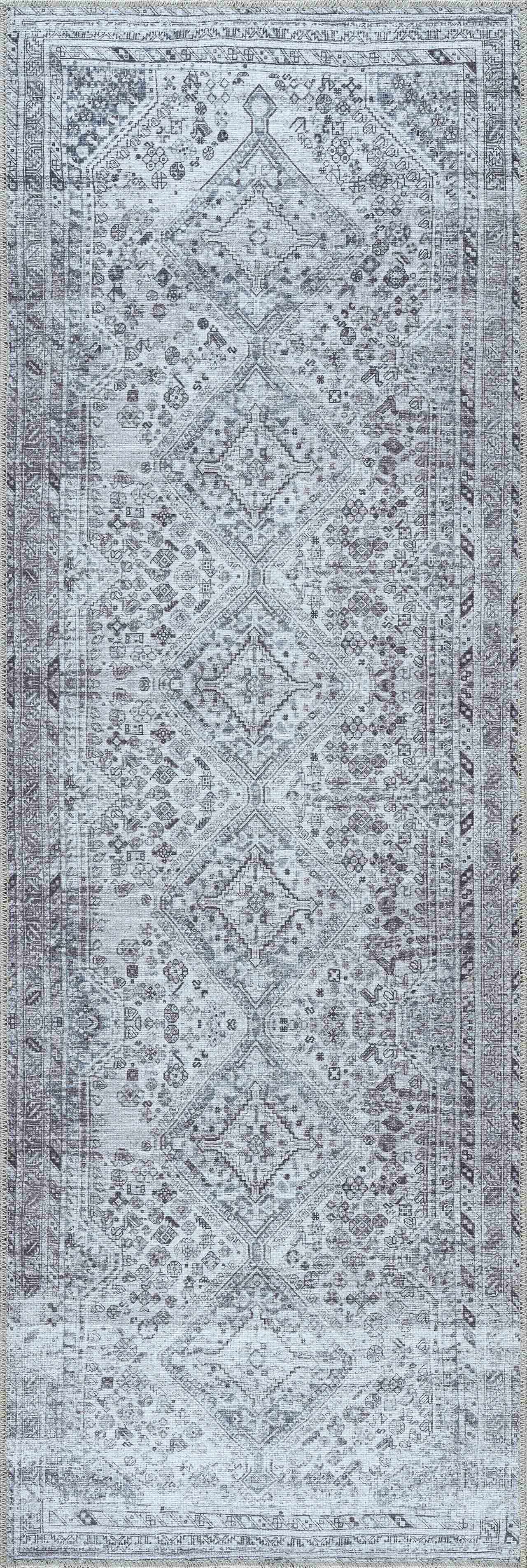 Barny Gray Denim Washable Rug - Clearance