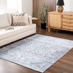 Barny Gray Denim Washable Rug - Clearance