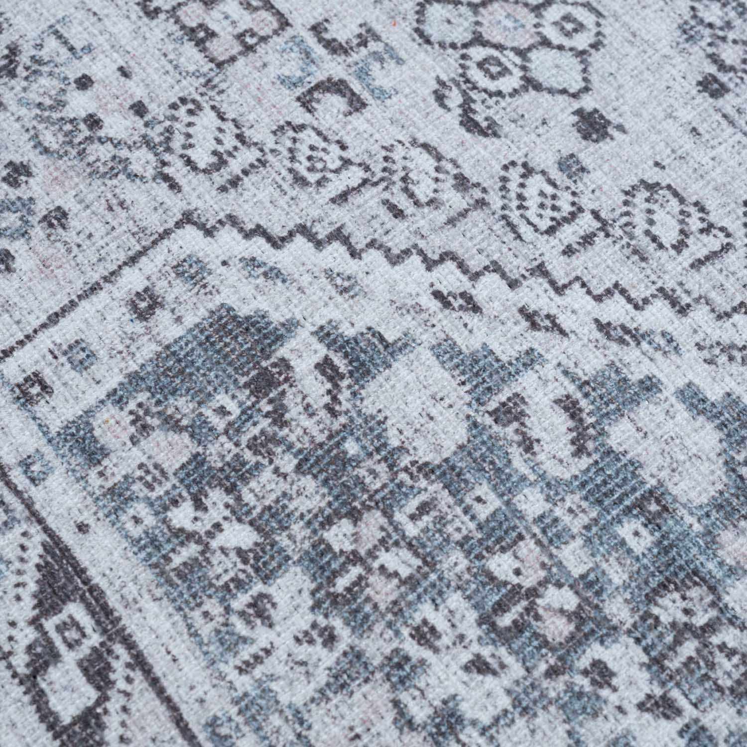 Barny Gray Denim Washable Rug - Clearance