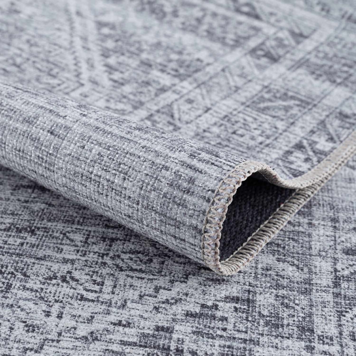 Barny Gray Blue Washable Rug - Clearance