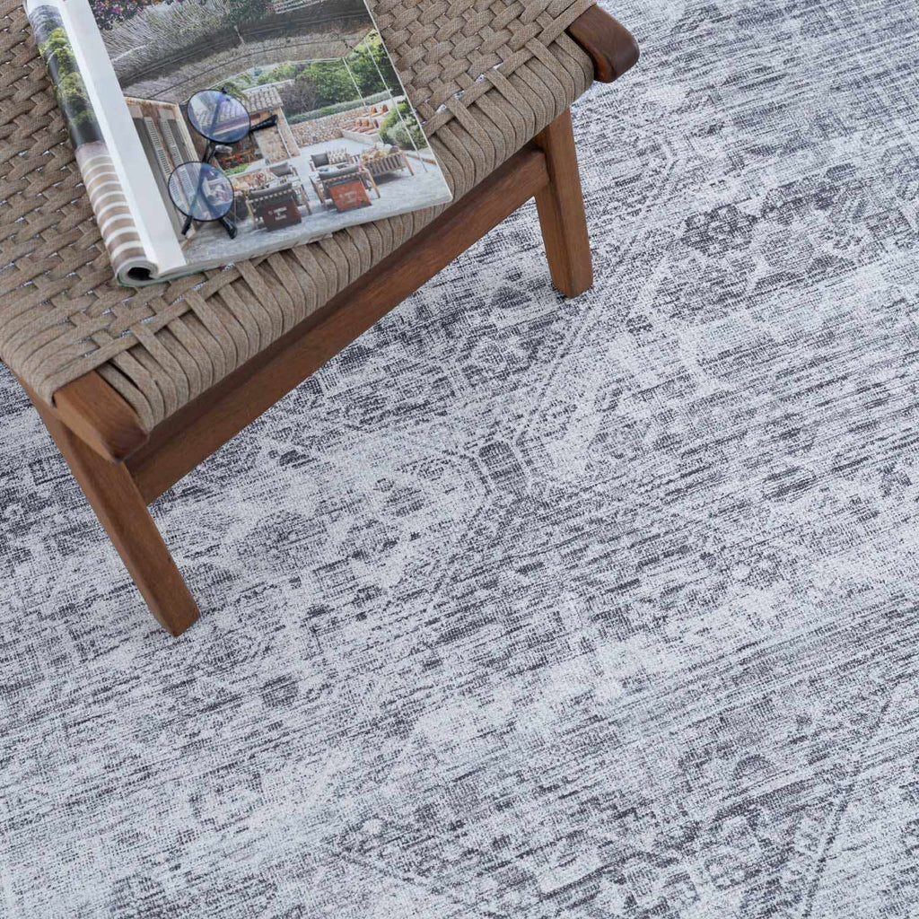 Barny Gray Blue Washable Rug - Clearance