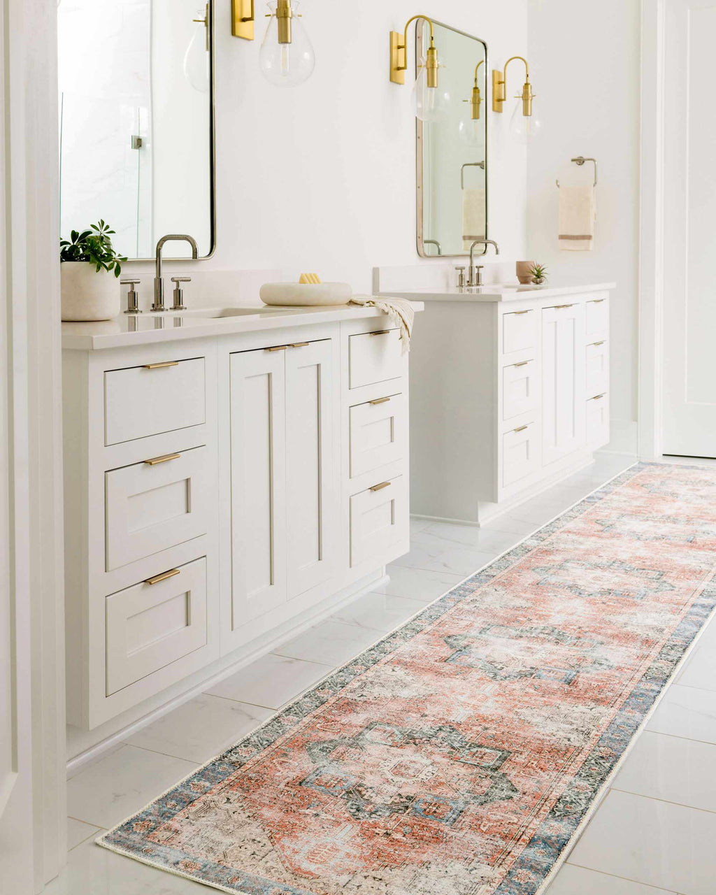 Rosman Distressed Washable Area Rug