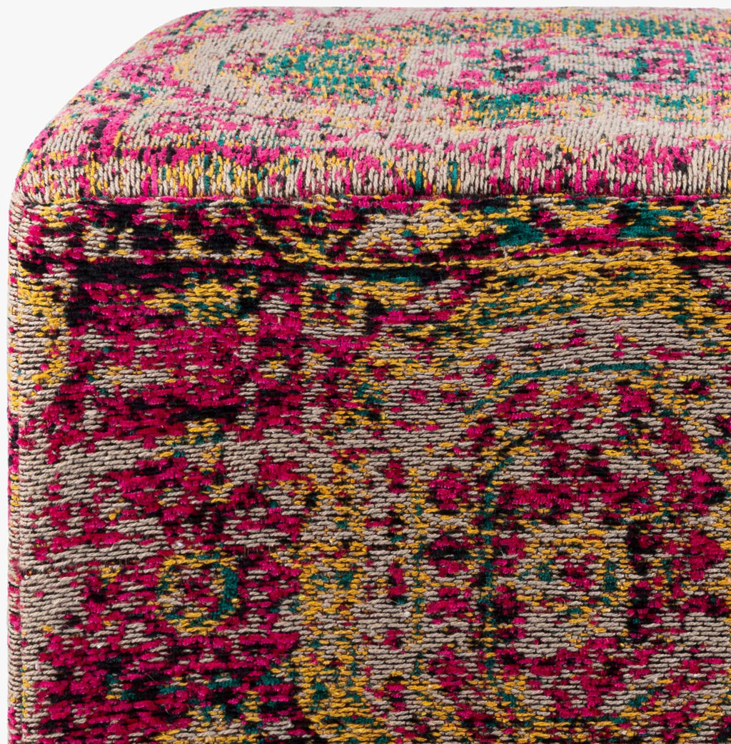 Gretna Magenta Ottoman Pouf