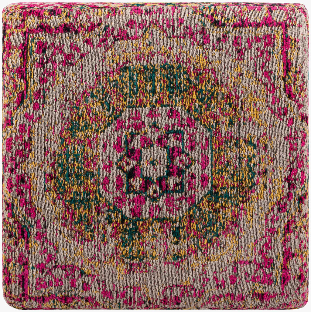 Gretna Magenta Ottoman Pouf