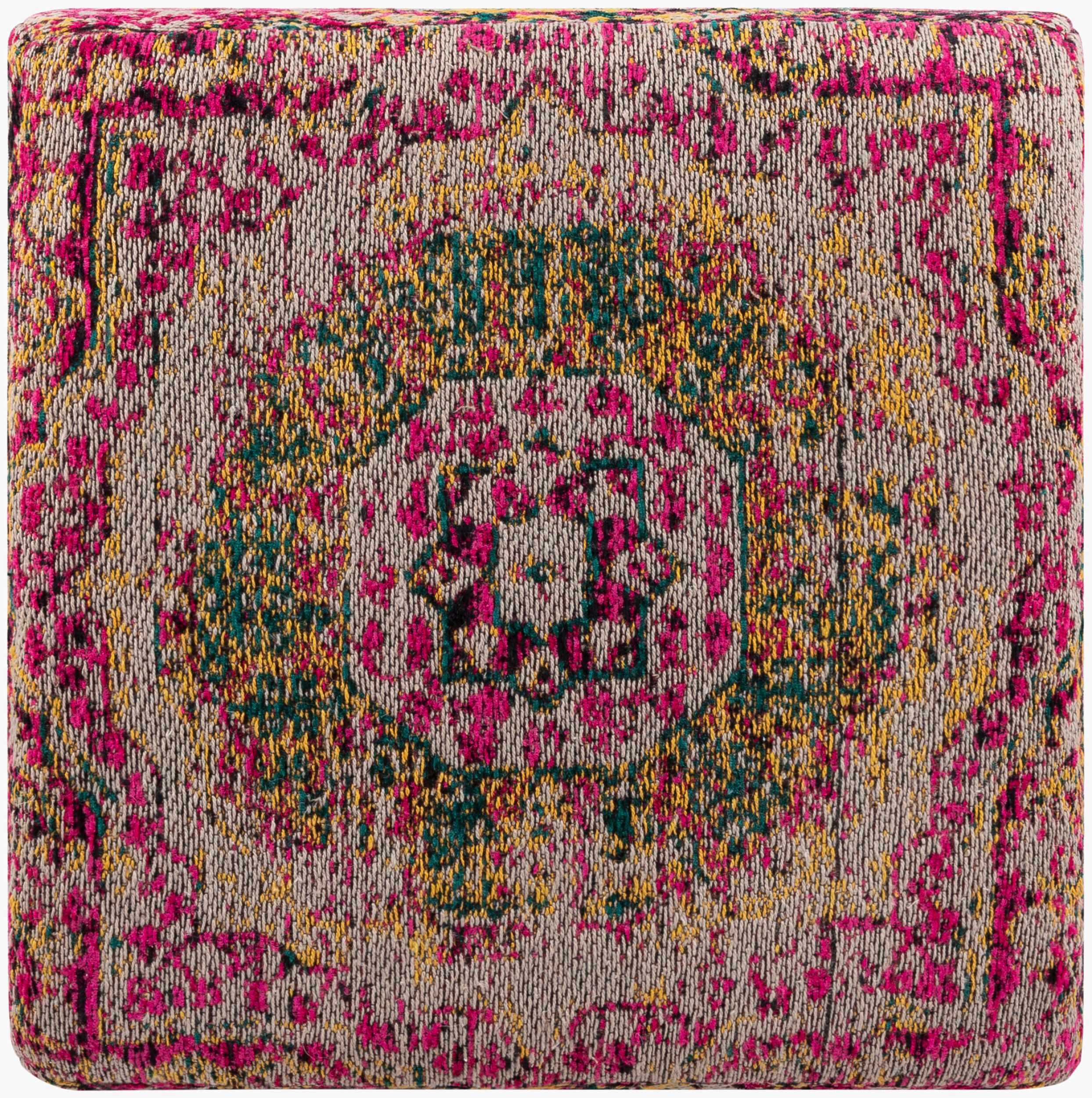 Gretna Magenta Ottoman Pouf