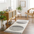 Angus Black&White Geometric Area Rug