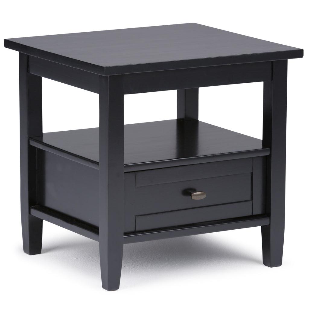 Warm Shaker Solid Wood 20 Inch Wide Transitional End Table