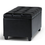 Sienna 33 Inch Wide Storage Ottoman Bench