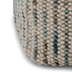 Zoey 18 Inch Wide Cube Pouf in Multi-Color Wool and Cotton