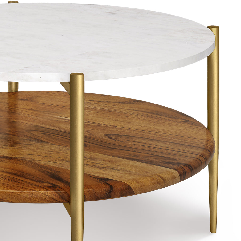 Wagner 30 Inch Wide Solid Acacia Wood Coffee Table