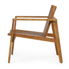 Outdoor Acacia Wood Slatted Club Chairs, Set of 2