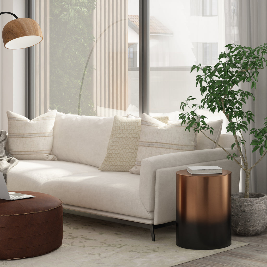 Curtis - Metal Cylinder Accent Table - Ombre