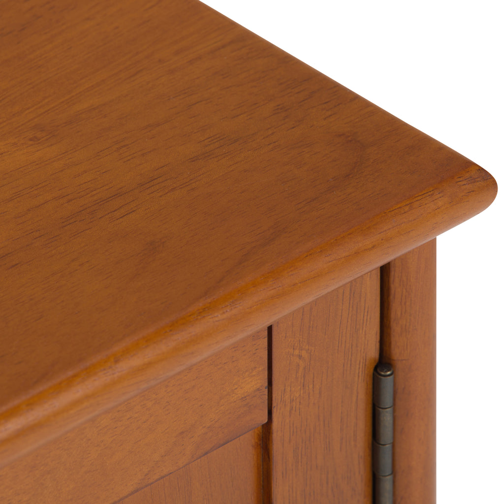 Draper 60 Inch Wide Solid Wood Mid Century Low TV Stand in Teak