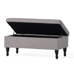 Storage Ottoman Bench with Solid Wood Legs