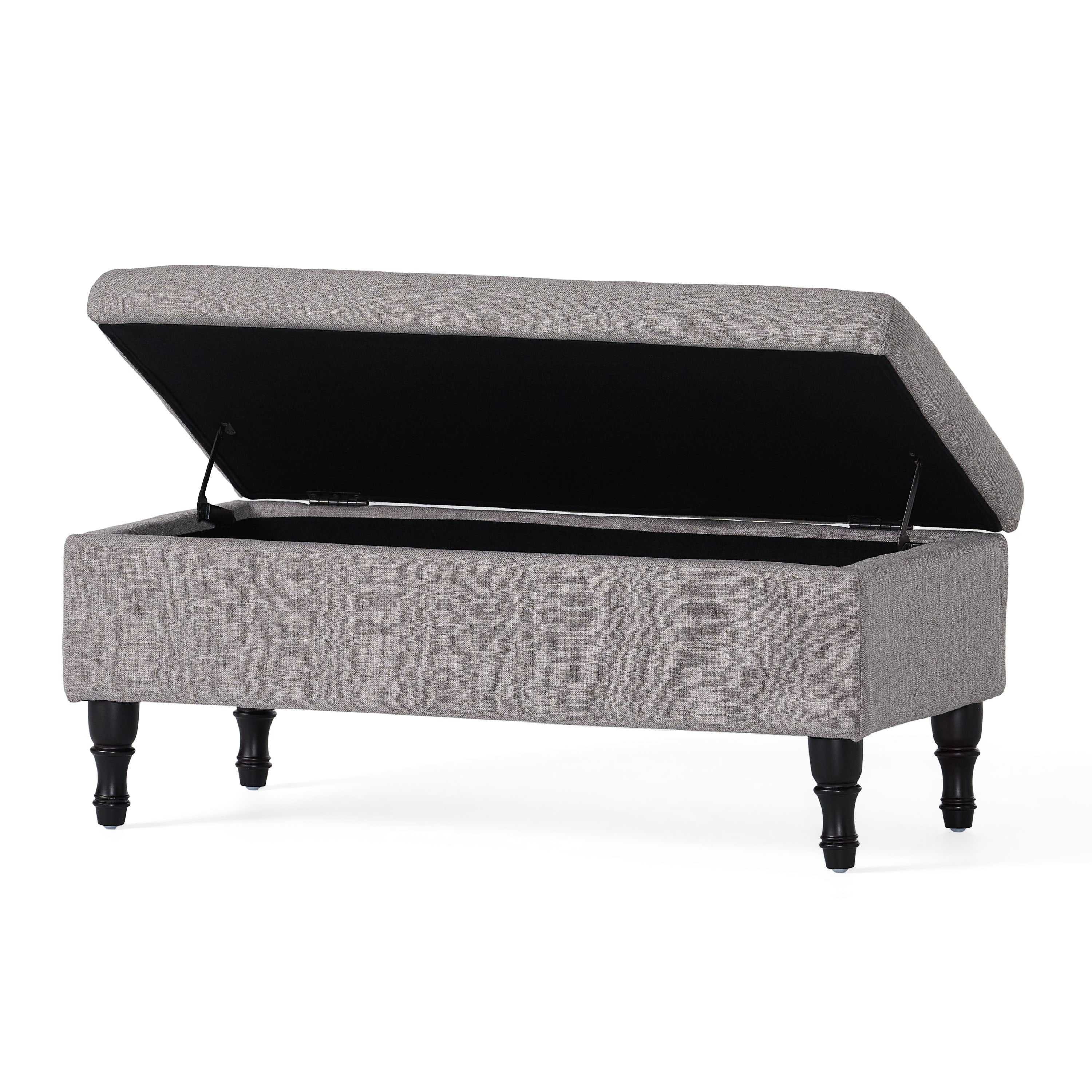 Storage Ottoman Bench with Solid Wood Legs