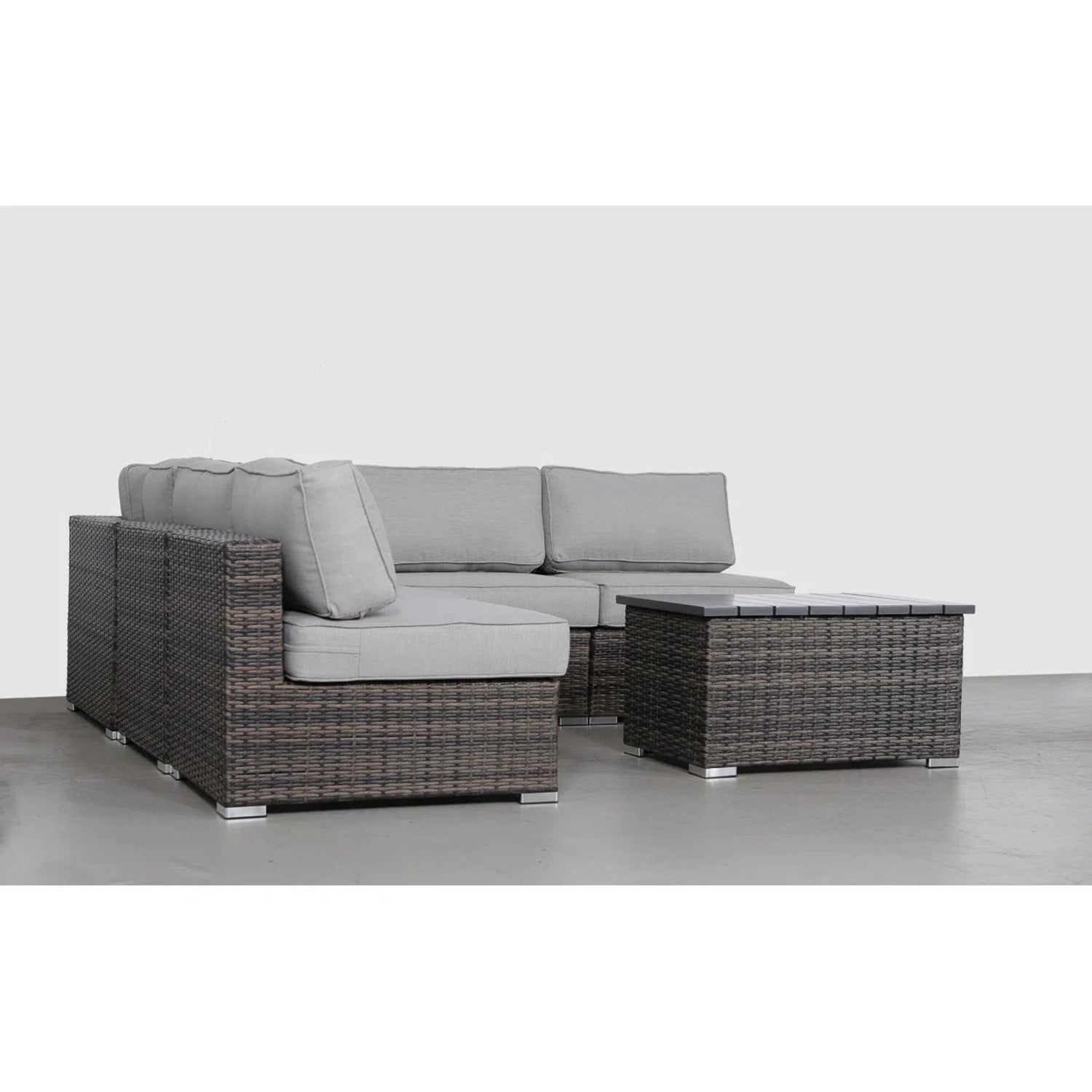 Fully Assembled 4-Person Wicker Patio Set with Cushions